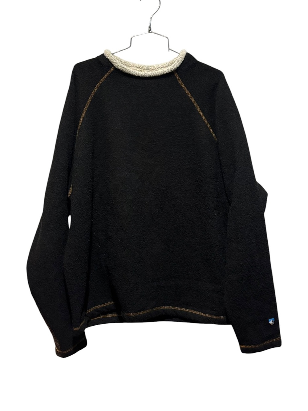 Kuhl Alfpaca Fleece Pullover Crewneck Charcoal Grey Contrast Stitching Size XL